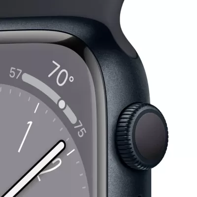 Imagem 30415 Apple Watch Series 8 GPS • Caixa meia-noite de alumínio – 45 mm • Pulseira esportiva meia-noite – Padrão