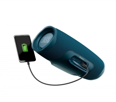 Imagem 999 Caixa de Som Bluetooth Charge 4 Azul JBL à Prova d´água, carregador para celular