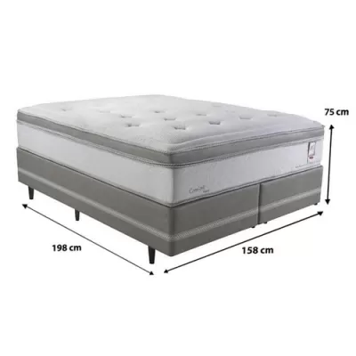 Imagem 11564 Cama Box Queen Herval Confort Master, Molas Ensacadas, 75 x 158 x 198 cm