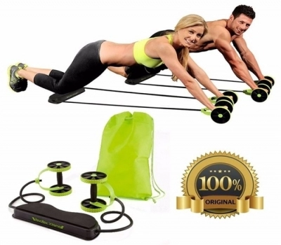 Imagem 1087 Kit Musculação Fitness Completo Academia Em Casa Revoflex Elastico Roda Abdominal Extensor