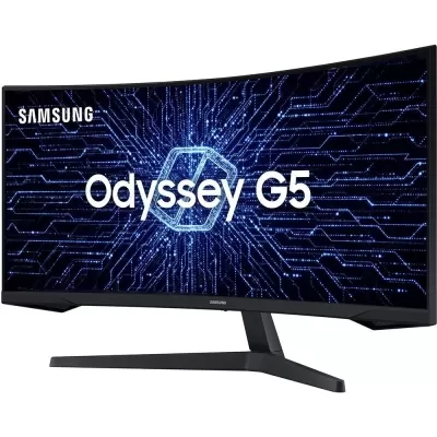 Imagem 30453 Monitor Gamer Samsung Odyssey G5 34 pol. VA Curvo Wide 165 Hz 2K QHD 1ms, FreeSync Premium HDR10 HDMI/DisplayPort - LC34G55TWWLXZD