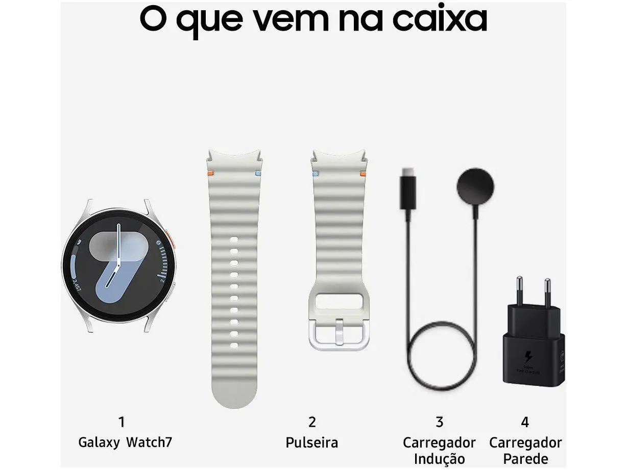 Imagem 50769 Smartwatch Samsung Galaxy Watch7 Prata 32GB Bluetooth