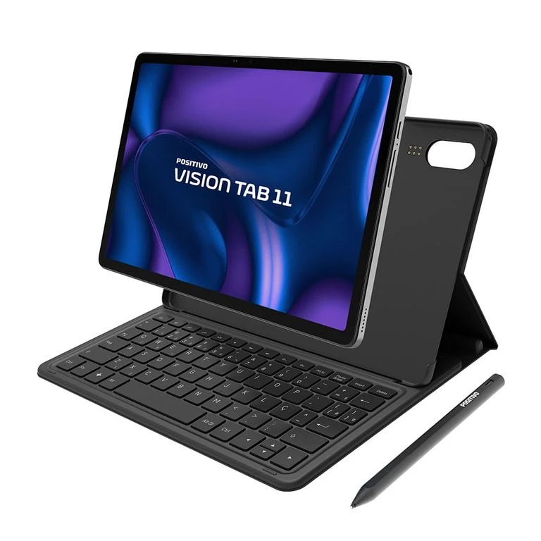 Tablet Positivo Vision TAB 11 com Capa Teclado e Caneta 8GB RAM 128GB 4G 11Pol Full HD Octa-Core - Preto