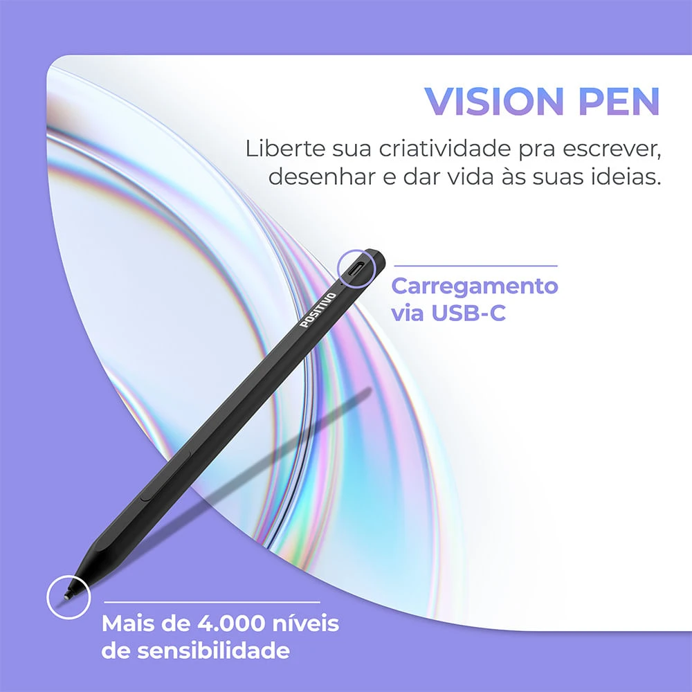 Imagem 50771 Tablet Positivo Vision TAB 11 com Capa Teclado e Caneta 8GB RAM 128GB 4G 11Pol Full HD Octa-Core - Preto